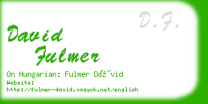 david fulmer business card